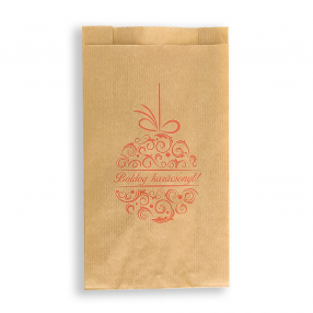 BontaBag 1 kg-os barna papírtasak piros karácsonyi design mintával - 100 db