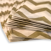 BontaBag 1 kg-os papírtasak antik arany cikk-cakk design mintával - 200 db